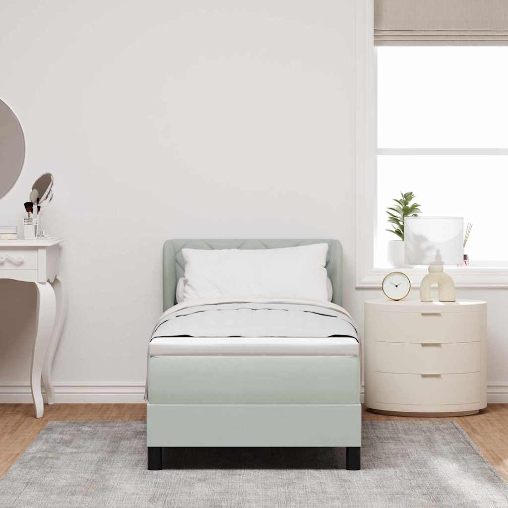 Boxspringbed met hoofdeinde Lichtgrijs 80 x 200 cm Fluweel is nu te koop bij PeponiXL, paradijselijk wonen!