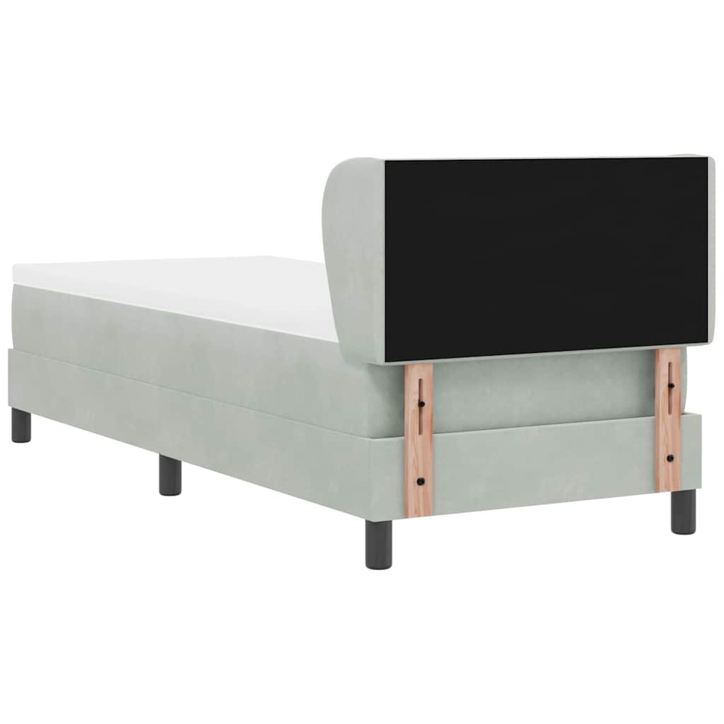 Boxspringbed met hoofdeinde Lichtgrijs 80 x 200 cm Fluweel is nu te koop bij PeponiXL, paradijselijk wonen!