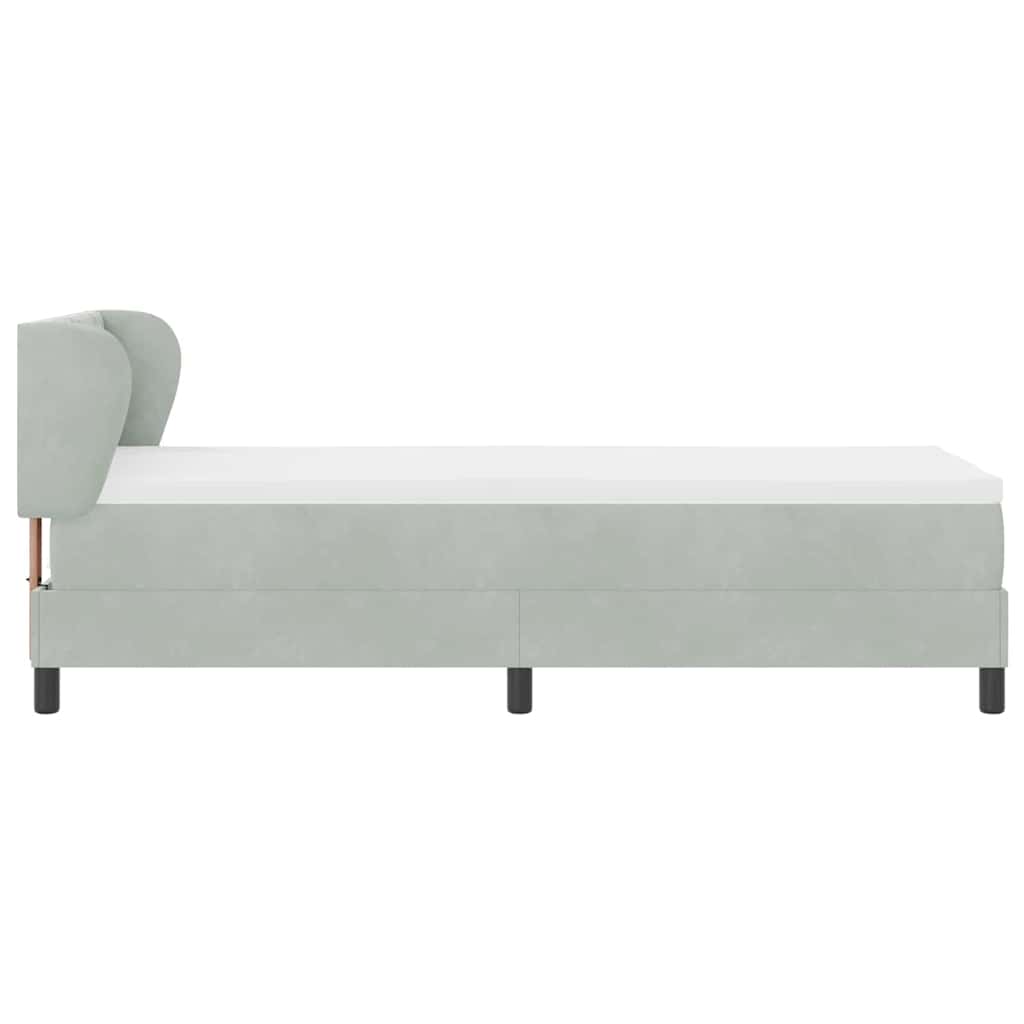 Boxspringbed met hoofdeinde Lichtgrijs 80 x 200 cm Fluweel is nu te koop bij PeponiXL, paradijselijk wonen!