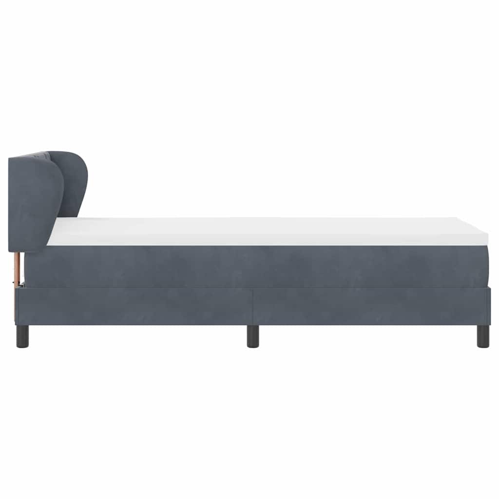Boxspringbed met hoofdeinde Donkergrijs 80 x 200 cm Fluweel is nu te koop bij PeponiXL, paradijselijk wonen!