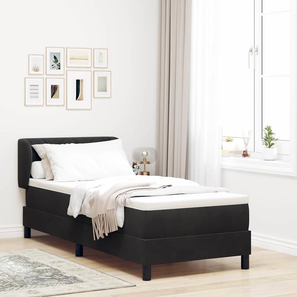 Boxspringbed met hoofdeinde Zwart 80 x 200 cm Fluweel is nu te koop bij PeponiXL, paradijselijk wonen!