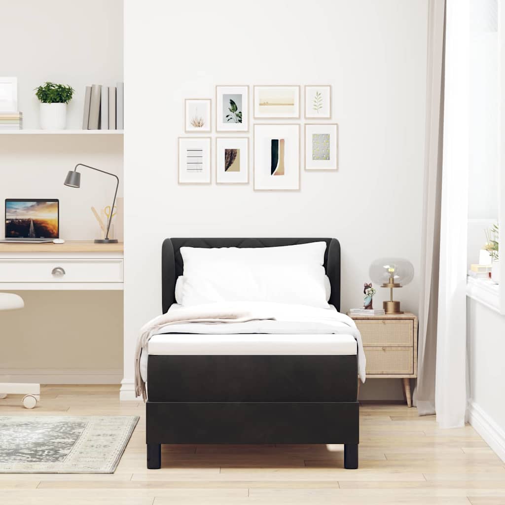 Boxspringbed met hoofdeinde Zwart 80 x 200 cm Fluweel is nu te koop bij PeponiXL, paradijselijk wonen!