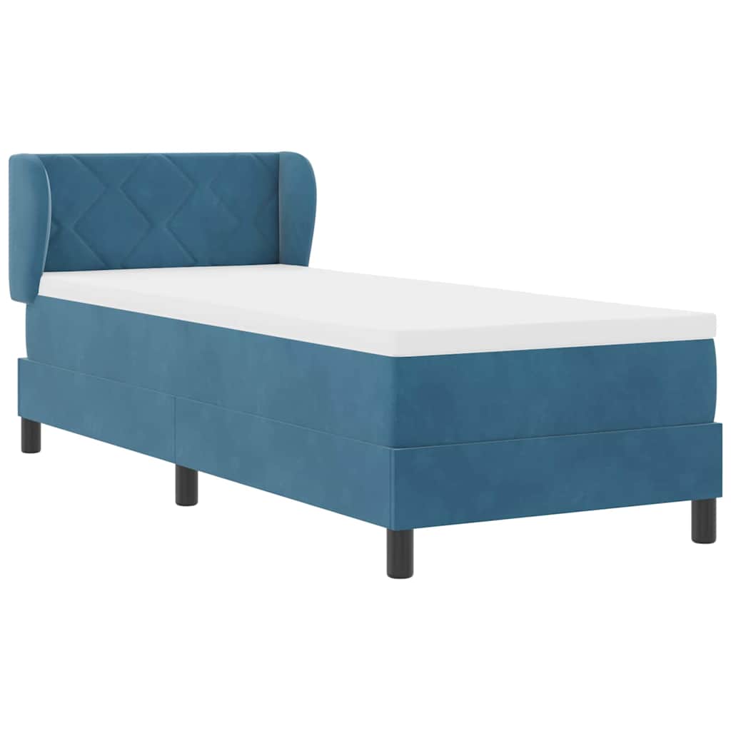 Boxspringbed met hoofdeinde Donkerblauw 80 x 200 cm Fluweel is nu te koop bij PeponiXL, paradijselijk wonen!
