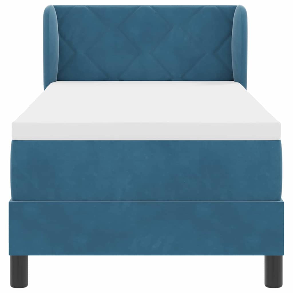 Boxspringbed met hoofdeinde Donkerblauw 80 x 200 cm Fluweel is nu te koop bij PeponiXL, paradijselijk wonen!