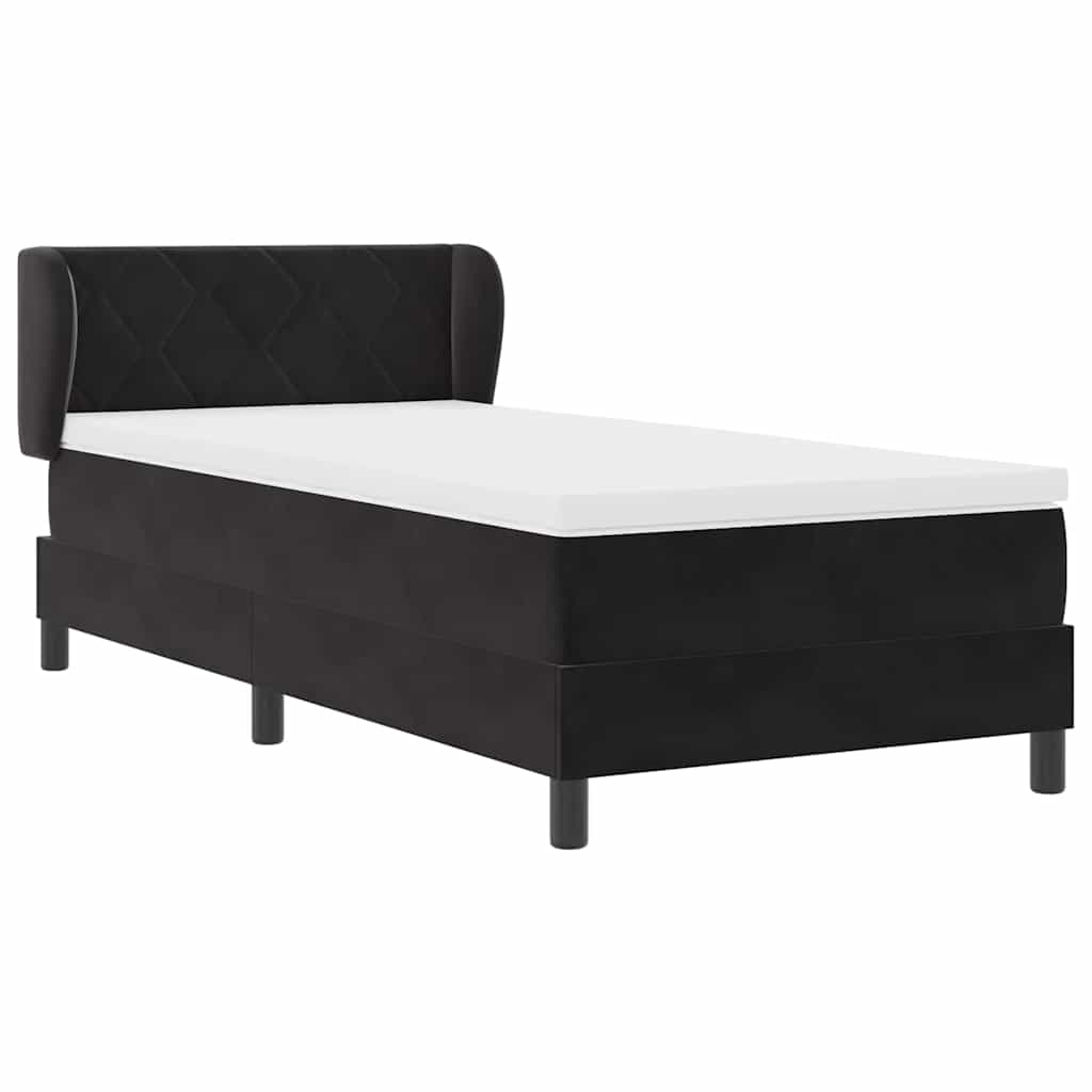 Boxspringbed met hoofdeinde Zwart 90 x 190 cm Fluweel is nu te koop bij PeponiXL, paradijselijk wonen!