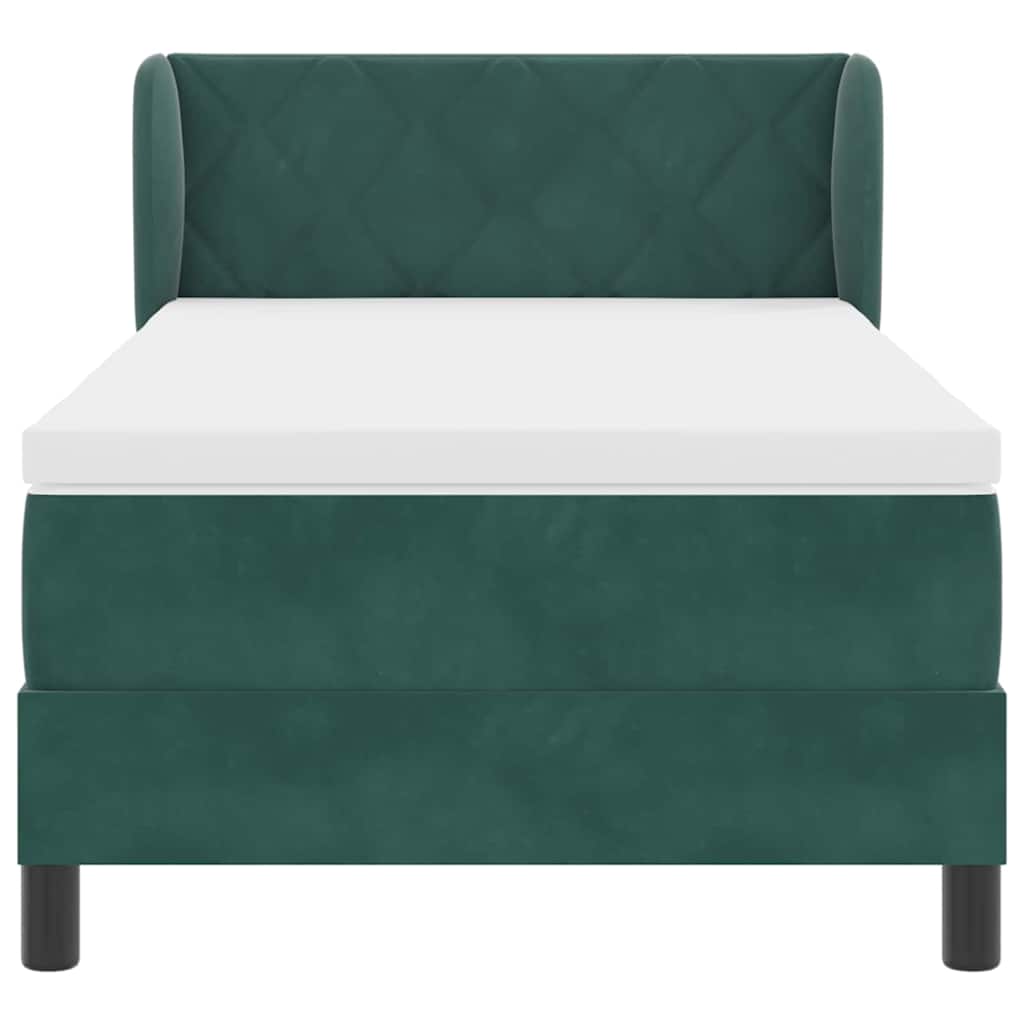 Boxspringbed met hoofdeinde Donkergroen 90 x 200 cm Fluweel is nu te koop bij PeponiXL, paradijselijk wonen!