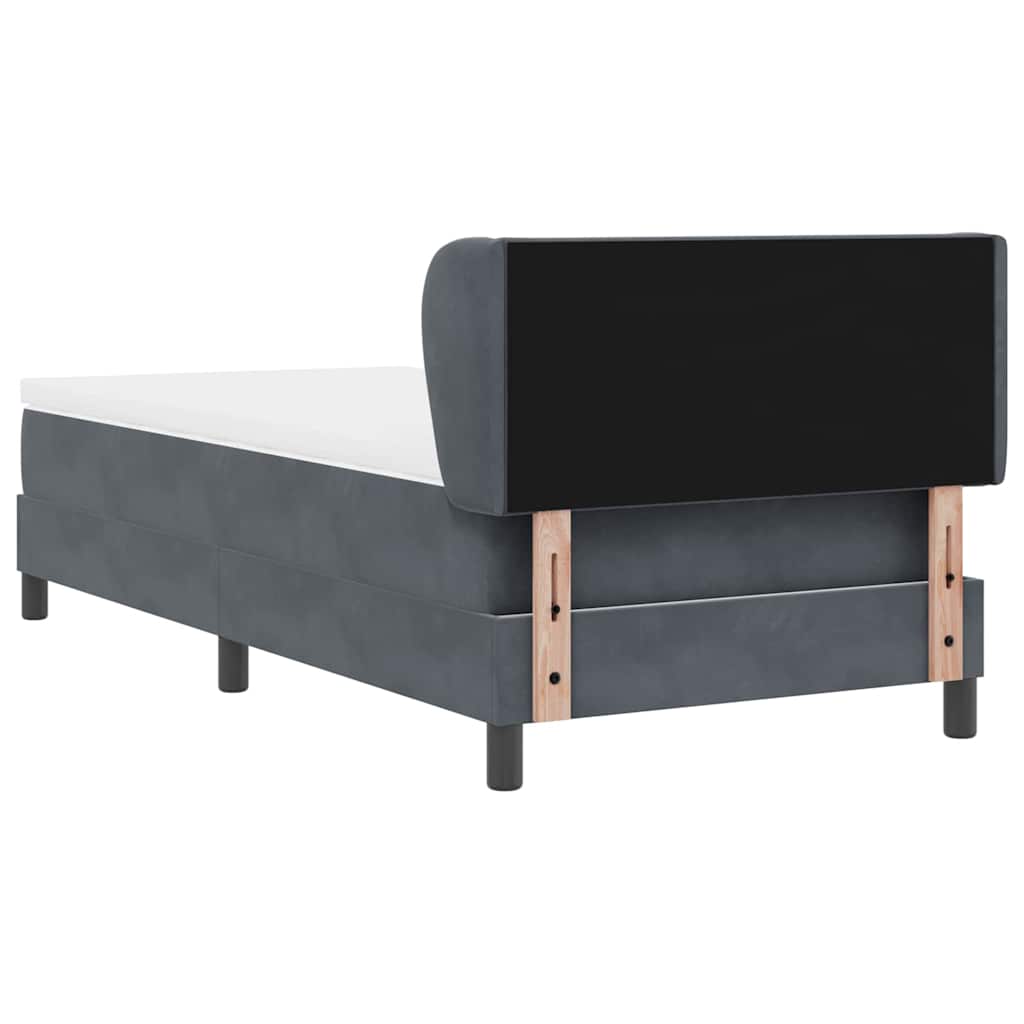 Boxspringbed met hoofdeinde Donkergrijs 100 x 200 cm Fluweel is nu te koop bij PeponiXL, paradijselijk wonen!