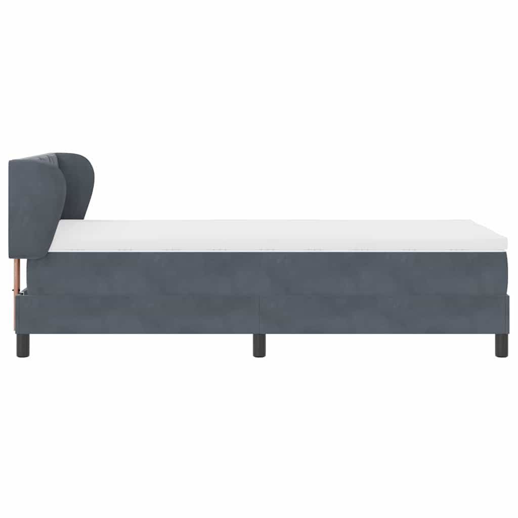 Boxspringbed met hoofdeinde Donkergrijs 100 x 200 cm Fluweel is nu te koop bij PeponiXL, paradijselijk wonen!