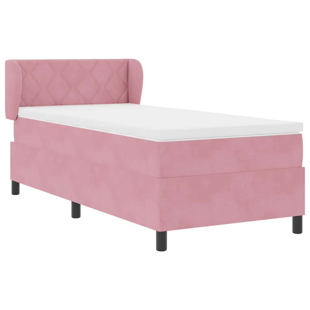 Boxspringbed met kussen Roze 100 x 200 cm Fluweel is nu te koop bij PeponiXL, paradijselijk wonen!