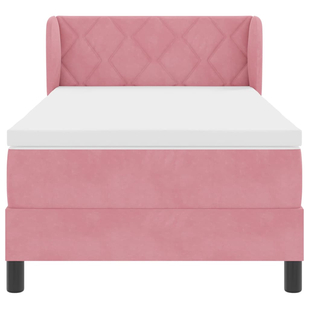Boxspringbed met kussen Roze 100 x 200 cm Fluweel is nu te koop bij PeponiXL, paradijselijk wonen!