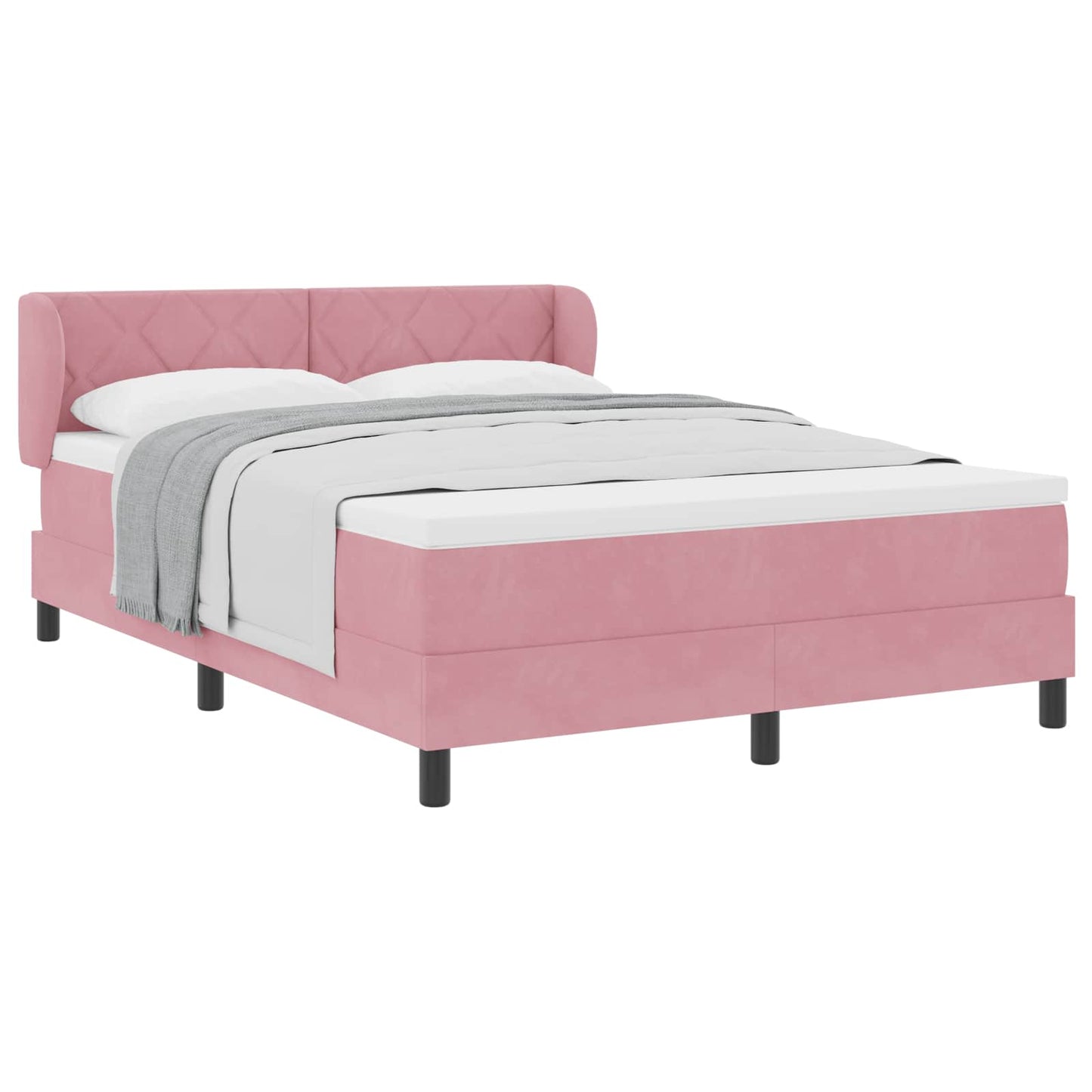 Boxspringbed met hoofdeinde Roze 160 x 200 cm Fluweel is nu te koop bij PeponiXL, paradijselijk wonen!