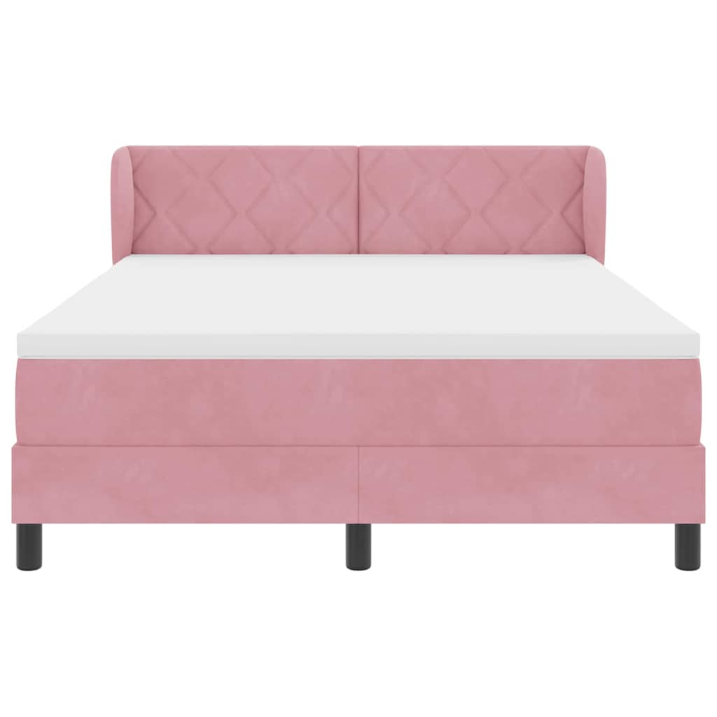 Boxspringbed met hoofdeinde Roze 160 x 200 cm Fluweel is nu te koop bij PeponiXL, paradijselijk wonen!
