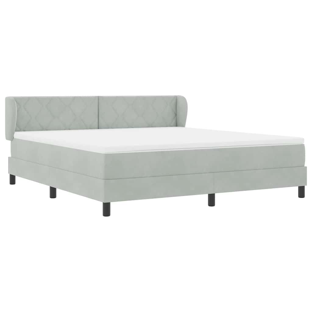 Boxspringbed met hoofdeinde Lichtgrijs 180 x 200 cm Fluweel is nu te koop bij PeponiXL, paradijselijk wonen!