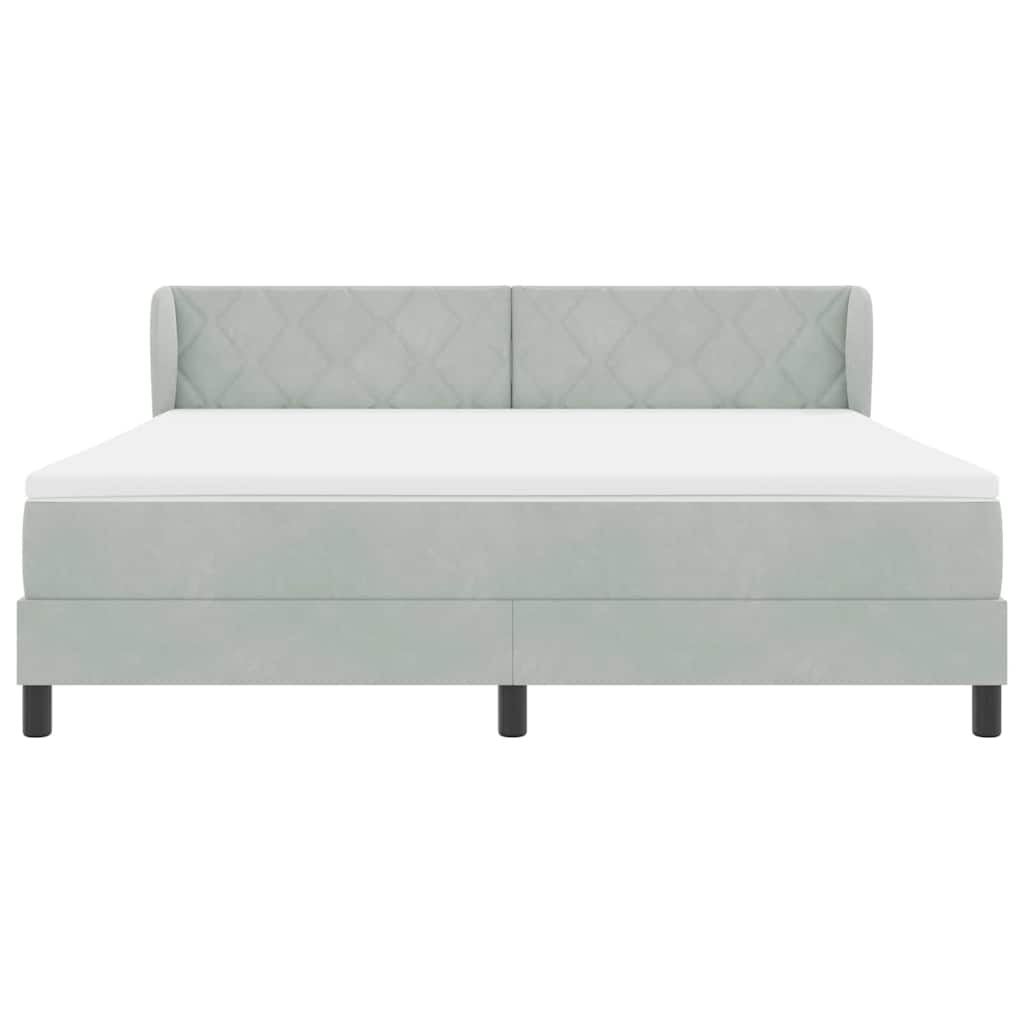 Boxspringbed met hoofdeinde Lichtgrijs 180 x 200 cm Fluweel is nu te koop bij PeponiXL, paradijselijk wonen!