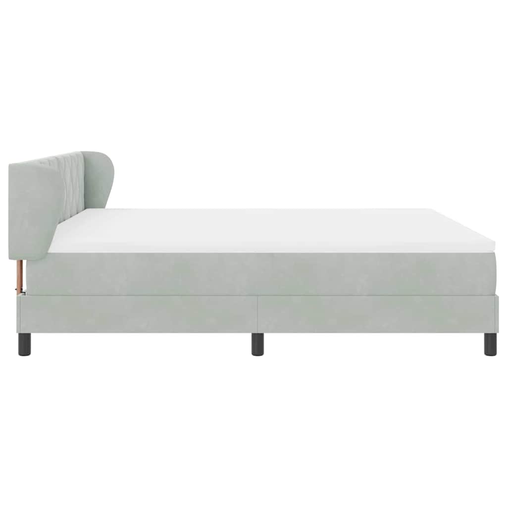 Boxspringbed met hoofdeinde Lichtgrijs 180 x 200 cm Fluweel is nu te koop bij PeponiXL, paradijselijk wonen!