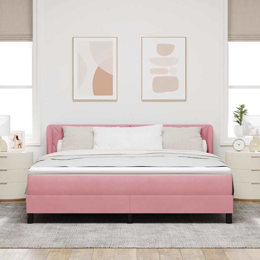 Boxspringbed met hoofdeinde Roze 180 x 200 cm Fluweel is nu te koop bij PeponiXL, paradijselijk wonen!