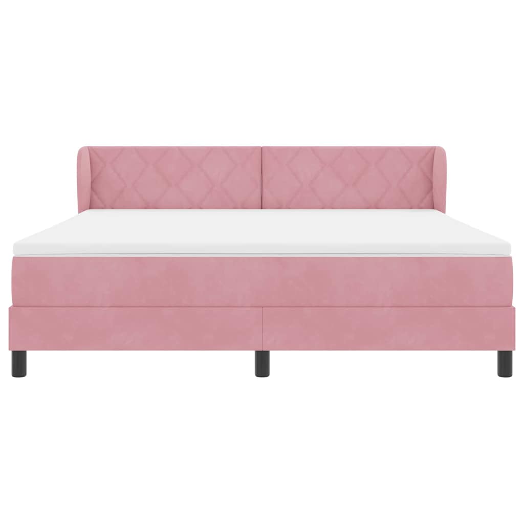 Boxspringbed met hoofdeinde Roze 180 x 200 cm Fluweel is nu te koop bij PeponiXL, paradijselijk wonen!