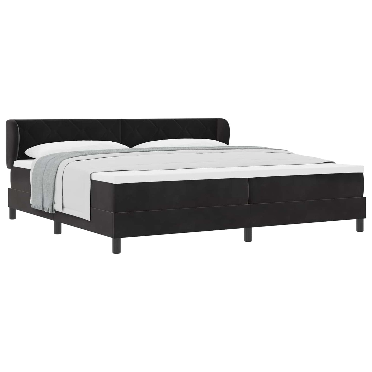 Boxspringbed met matras Zwart 200 x 200 cm Fluweel is nu te koop bij PeponiXL, paradijselijk wonen!