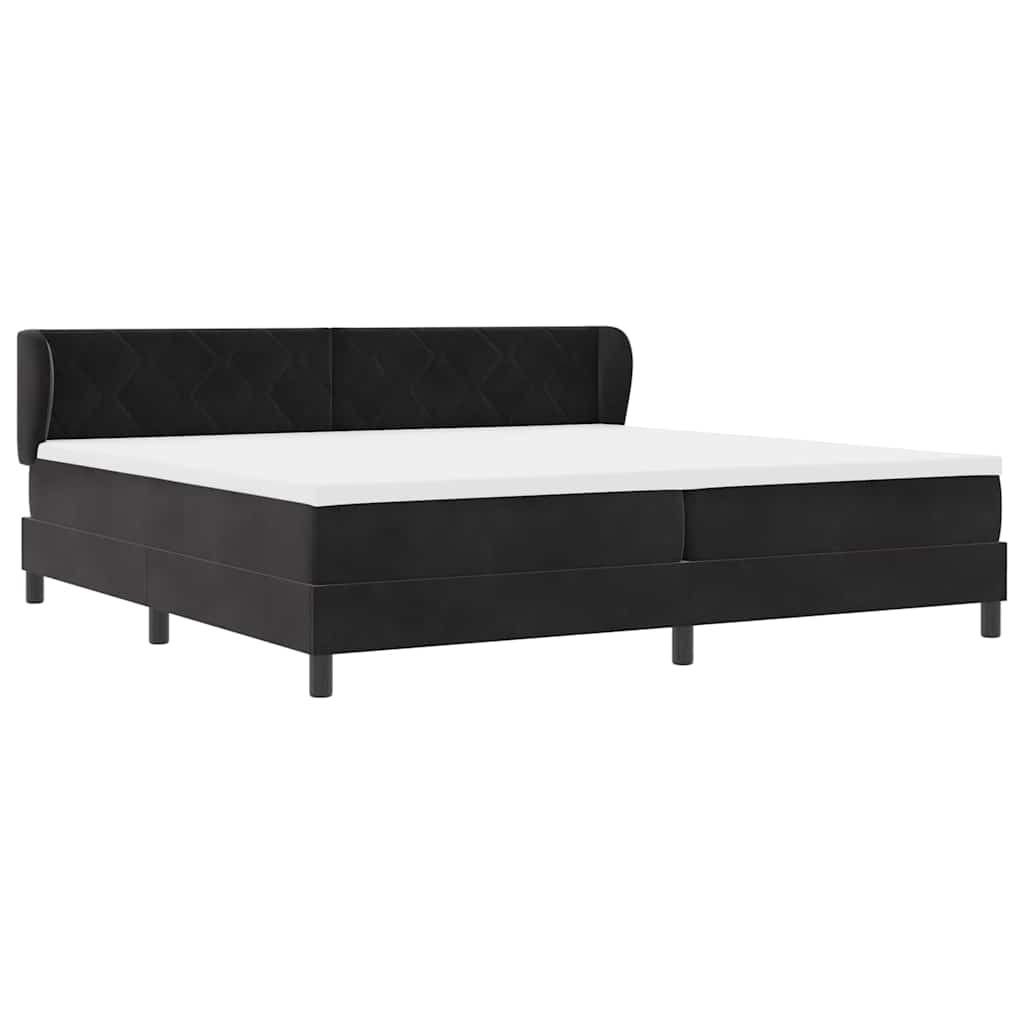 Boxspringbed met matras Zwart 200 x 200 cm Fluweel is nu te koop bij PeponiXL, paradijselijk wonen!