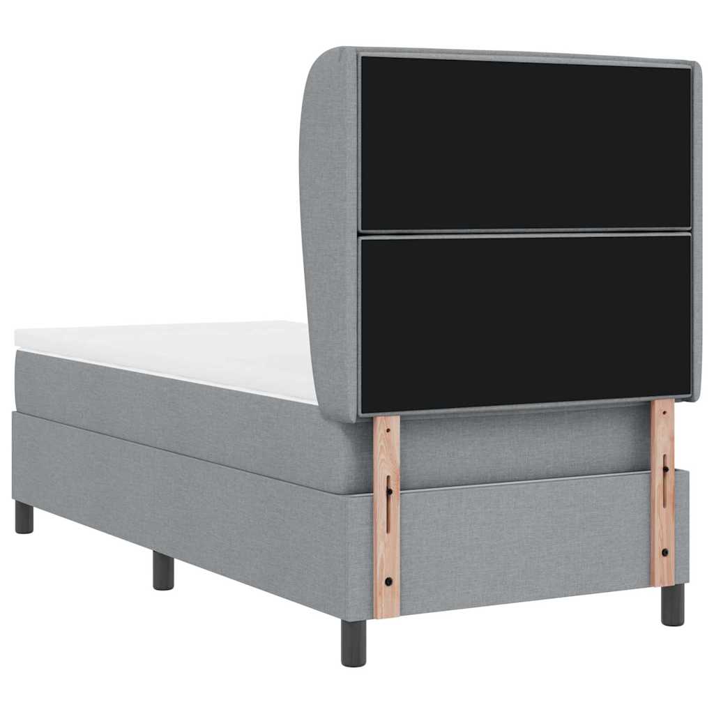 Boxspring bed met matras Lichtgrijs 80 x 200 cm Stof is nu te koop bij PeponiXL, paradijselijk wonen!