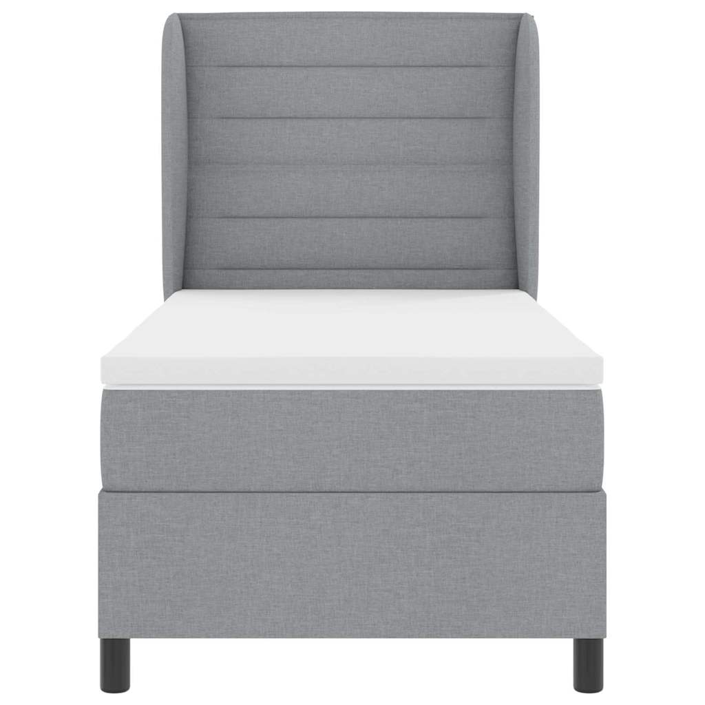 Boxspring bed met matras Lichtgrijs 80 x 200 cm Stof is nu te koop bij PeponiXL, paradijselijk wonen!
