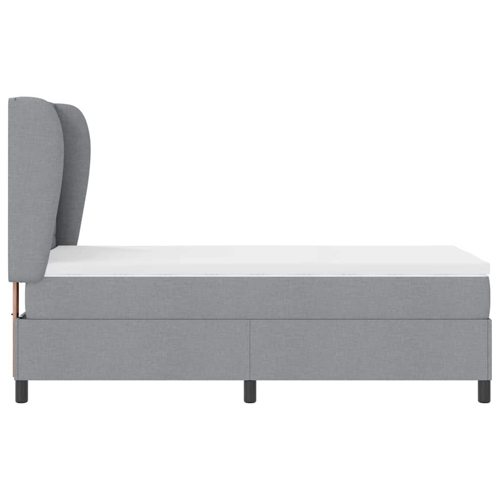 Boxspring bed met matras Lichtgrijs 80 x 200 cm Stof is nu te koop bij PeponiXL, paradijselijk wonen!