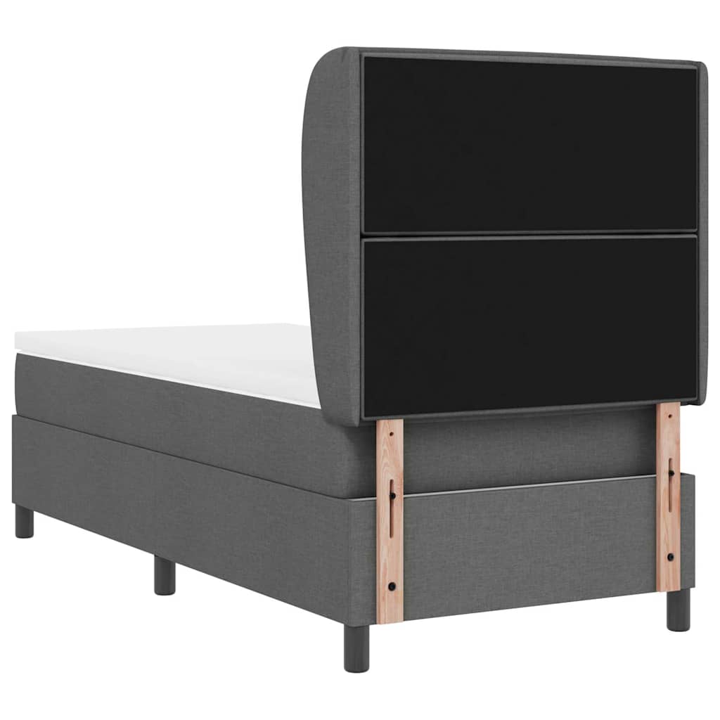 Boxspring bed met matras Donkergrijs 80 x 200 cm Stof is nu te koop bij PeponiXL, paradijselijk wonen!