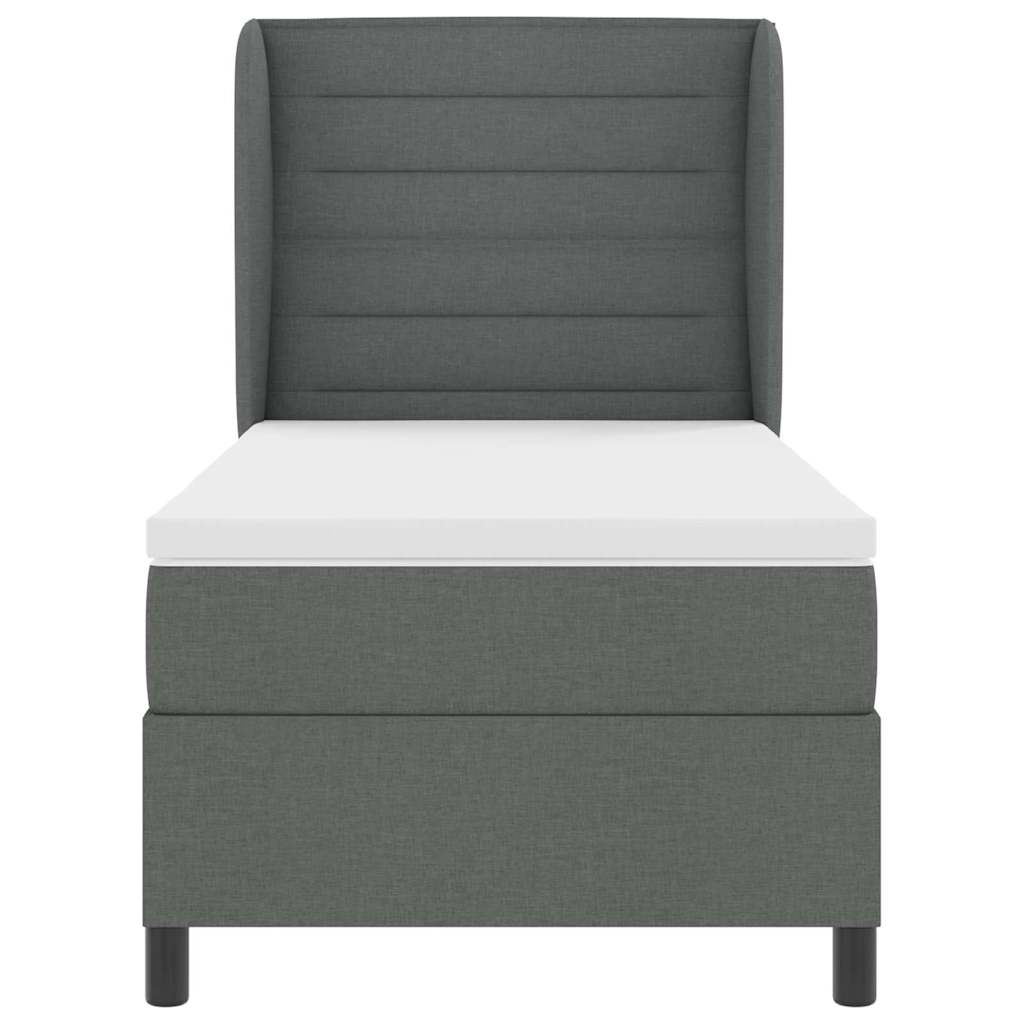 Boxspring bed met matras Donkergrijs 80 x 200 cm Stof is nu te koop bij PeponiXL, paradijselijk wonen!