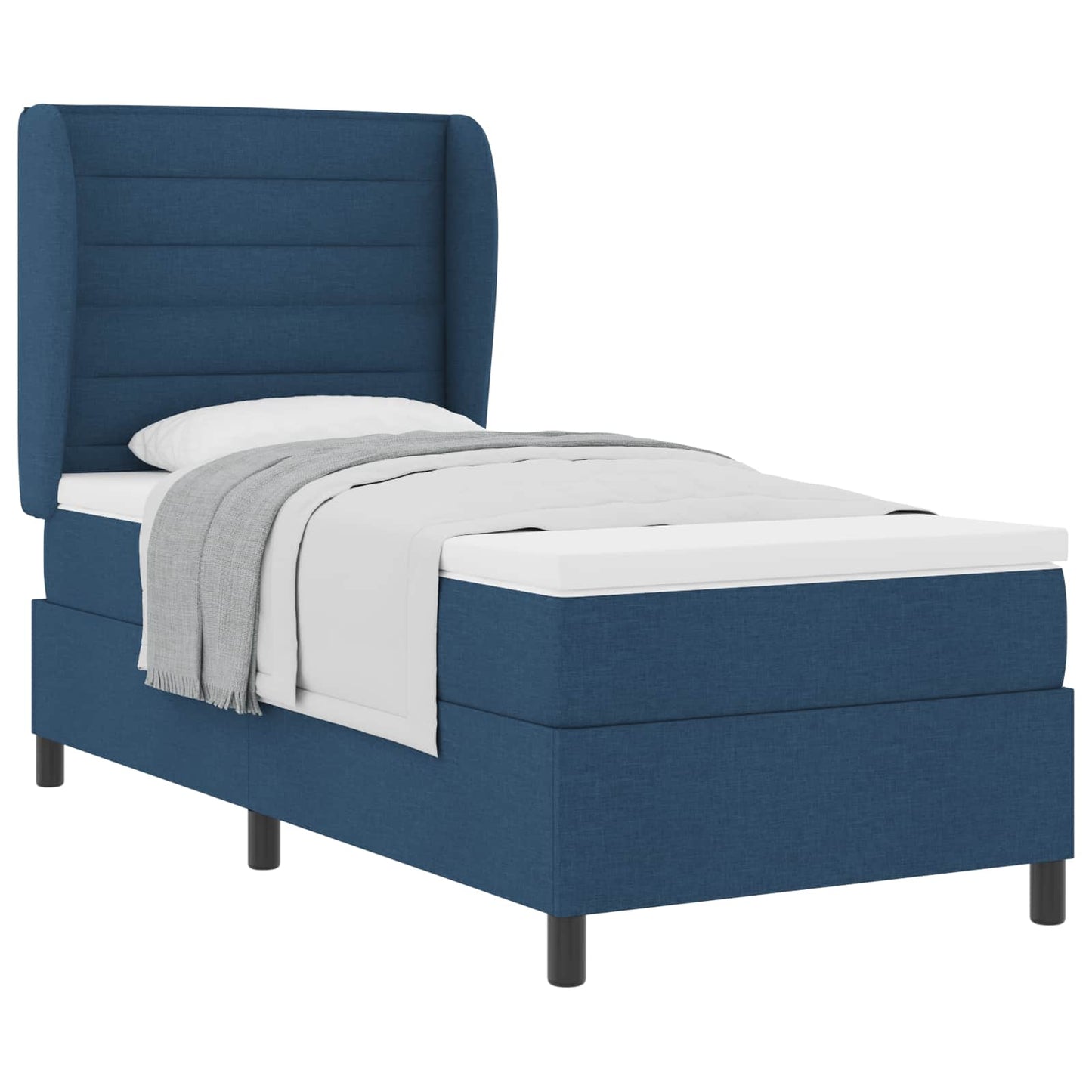 Boxspring bed met matras met hoofdeinde Blauw 80 x 200 cm Stof is nu te koop bij PeponiXL, paradijselijk wonen!