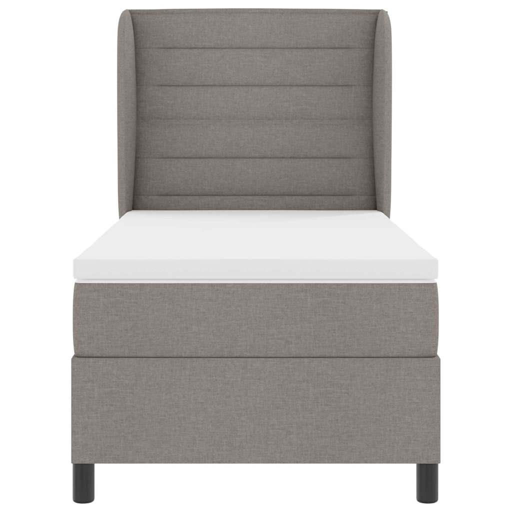 Boxspring bed met matras met hoofdeinde Taupe 90 x 190 cm Stof is nu te koop bij PeponiXL, paradijselijk wonen!