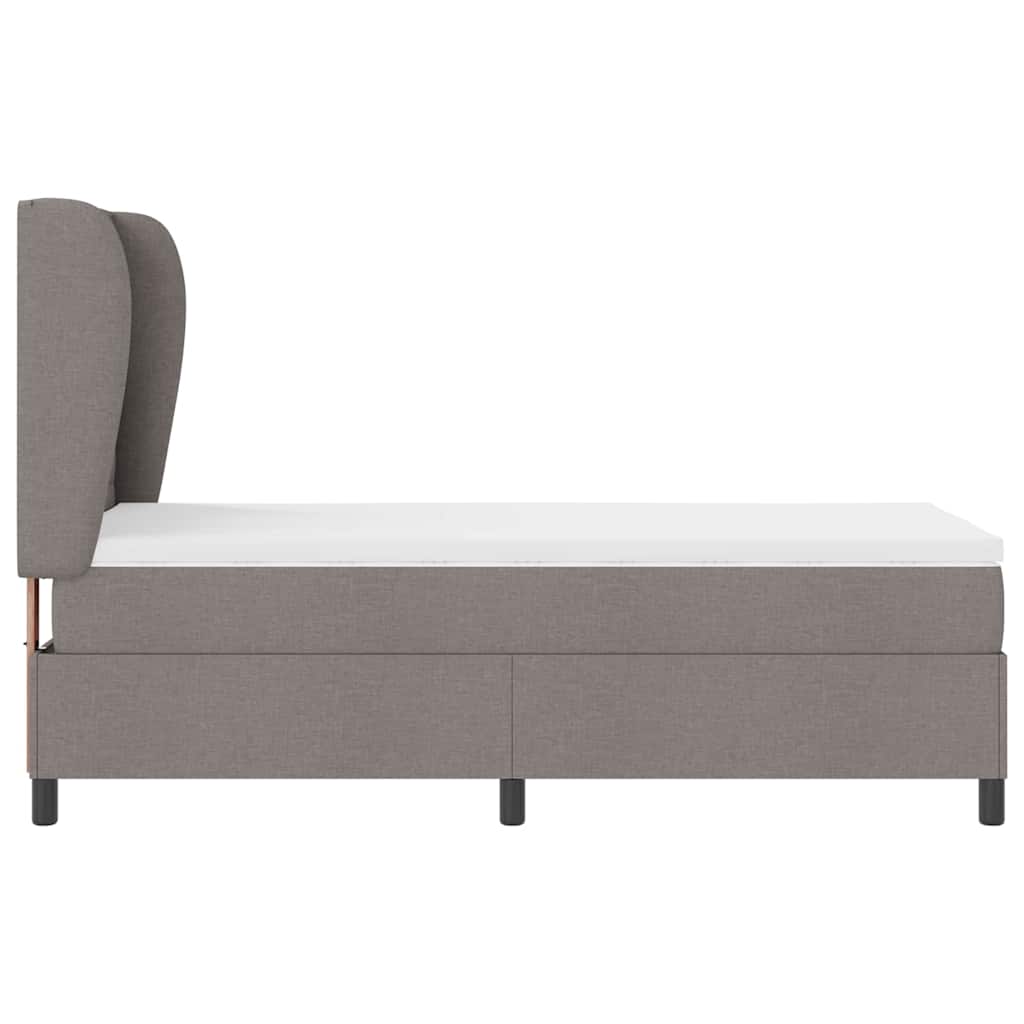 Boxspring bed met matras met hoofdeinde Taupe 90 x 190 cm Stof is nu te koop bij PeponiXL, paradijselijk wonen!