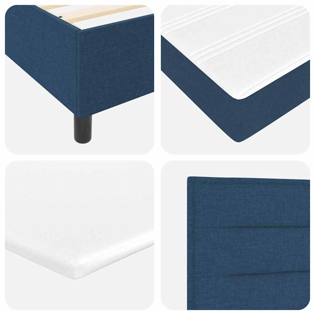 Boxspring bed met matras met hoofdeinde Blauw 90 x 200 cm Stof is nu te koop bij PeponiXL, paradijselijk wonen!