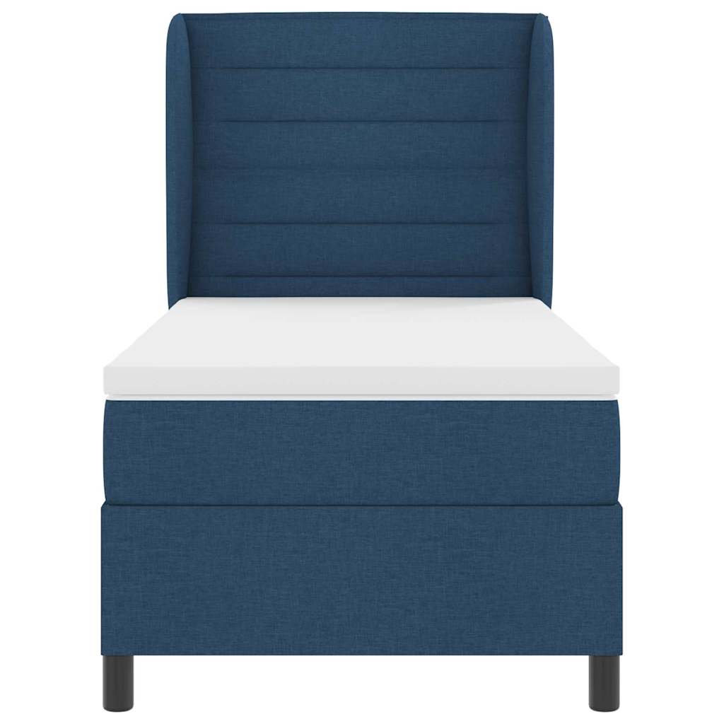 Boxspring bed met matras met hoofdeinde Blauw 90 x 200 cm Stof is nu te koop bij PeponiXL, paradijselijk wonen!
