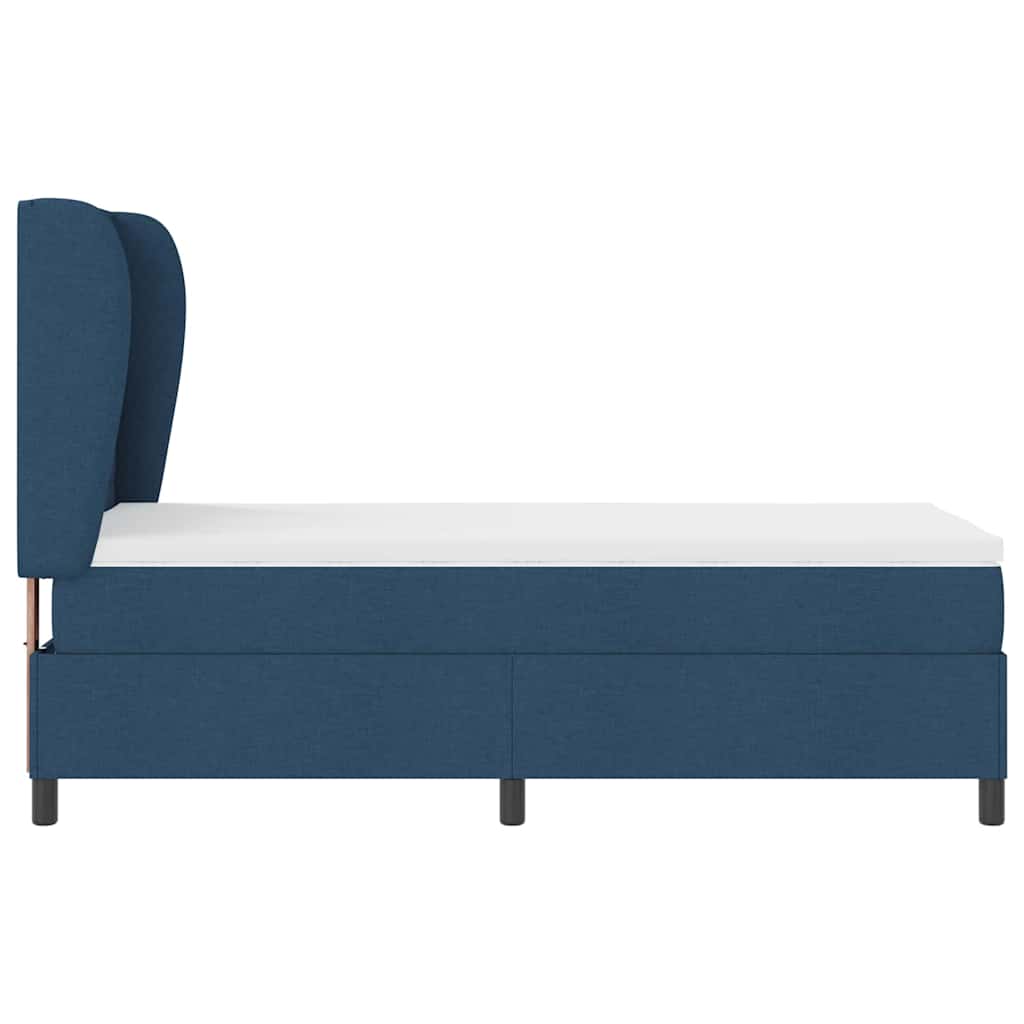 Boxspring bed met matras met hoofdeinde Blauw 90 x 200 cm Stof is nu te koop bij PeponiXL, paradijselijk wonen!