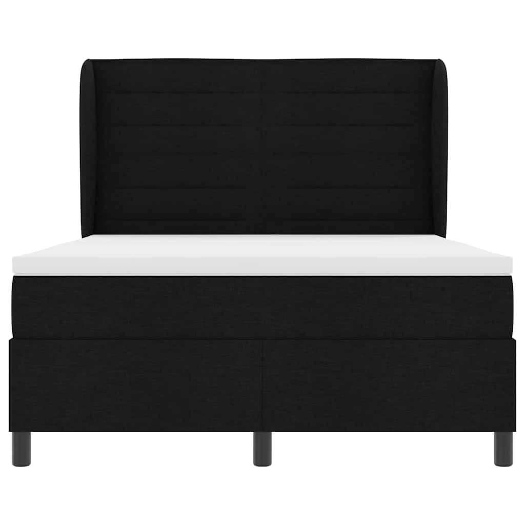 Boxspring bed met matras met hoofdeinde Zwart 140 x 190 cm Stof is nu te koop bij PeponiXL, paradijselijk wonen!