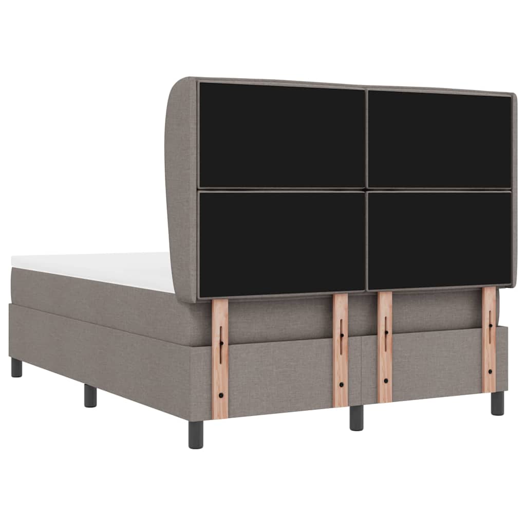 Boxspring bed met matras met hoofdeinde Taupe 140 x 190 cm Stof is nu te koop bij PeponiXL, paradijselijk wonen!