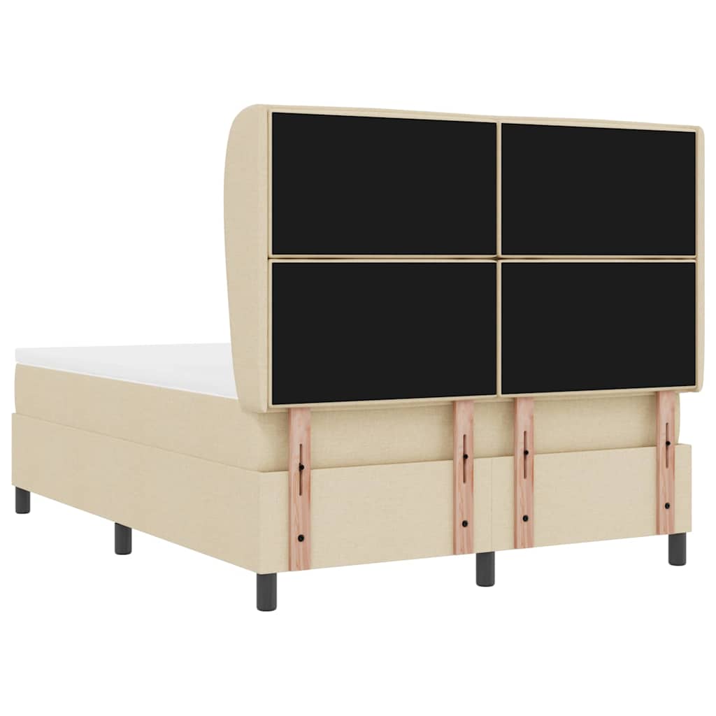Boxspring bed met matras met hoofdeinde Crème 140 x 190 cm Stof is nu te koop bij PeponiXL, paradijselijk wonen!