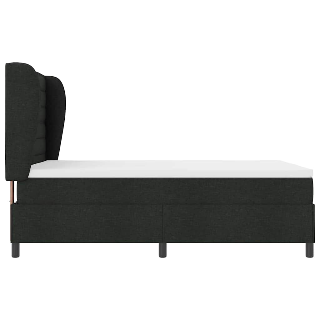 Boxspring bed met matras met hoofdeinde Zwart 140 x 200 cm Stof is nu te koop bij PeponiXL, paradijselijk wonen!