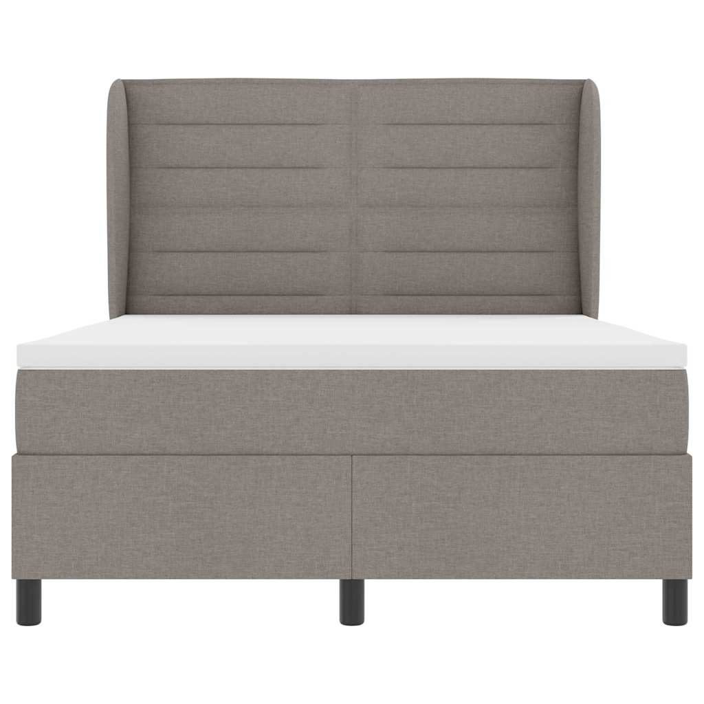 Boxspring bed met matras met hoofdeinde Taupe 140 x 200 cm Stof is nu te koop bij PeponiXL, paradijselijk wonen!