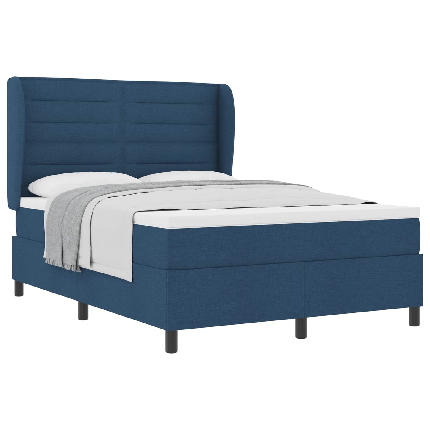 Boxspring bed met matras met hoofdeinde Blauw 140 x 200 cm Stof is nu te koop bij PeponiXL, paradijselijk wonen!