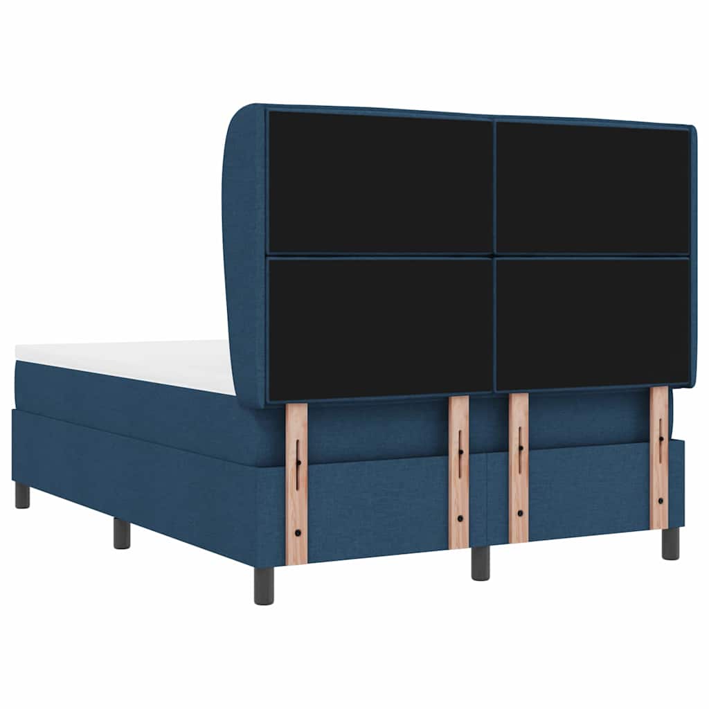Boxspring bed met matras met hoofdeinde Blauw 140 x 200 cm Stof is nu te koop bij PeponiXL, paradijselijk wonen!