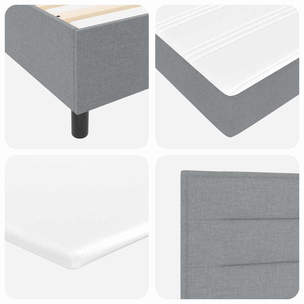Boxspring bed met matras Lichtgrijs 160 x 200 cm Stof is nu te koop bij PeponiXL, paradijselijk wonen!
