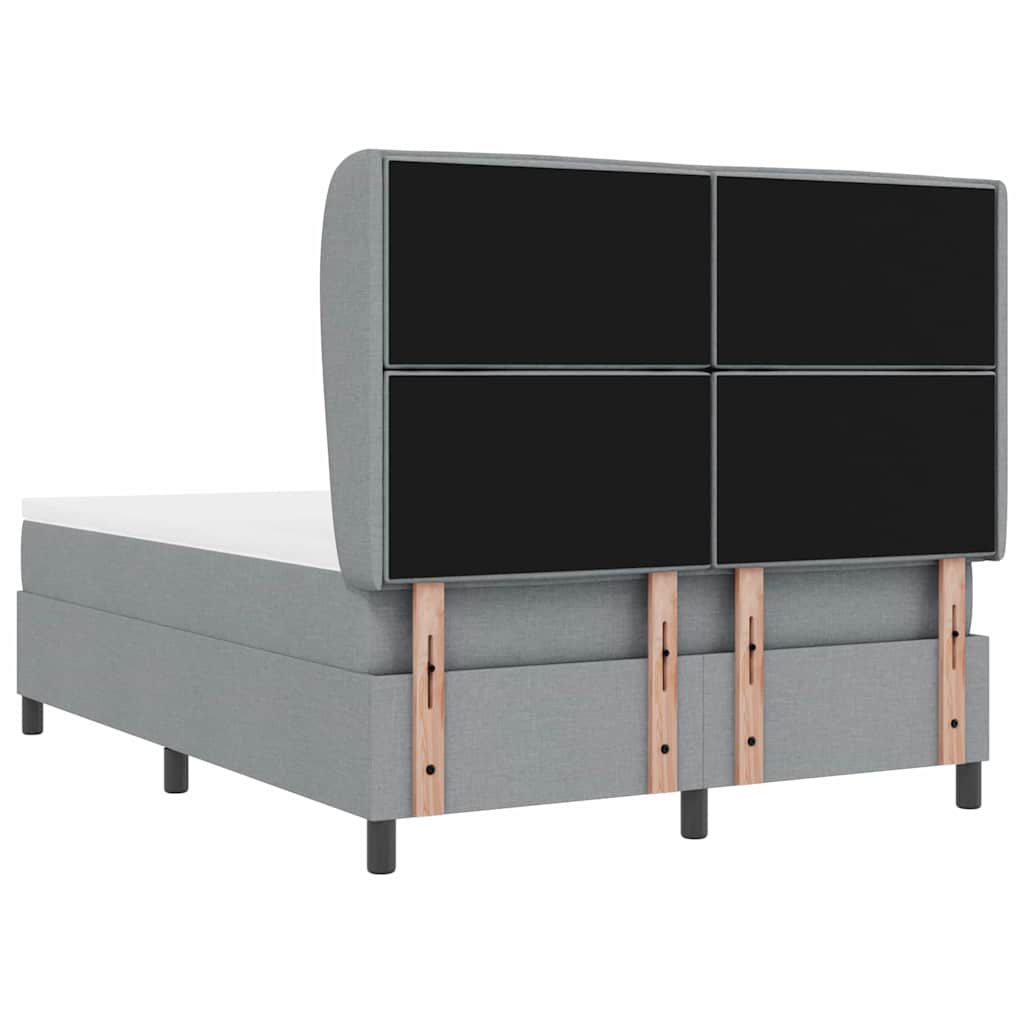 Boxspring bed met matras Lichtgrijs 160 x 200 cm Stof is nu te koop bij PeponiXL, paradijselijk wonen!