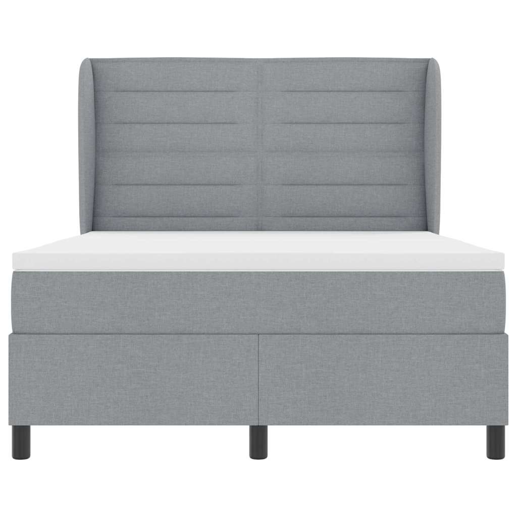 Boxspring bed met matras Lichtgrijs 160 x 200 cm Stof is nu te koop bij PeponiXL, paradijselijk wonen!