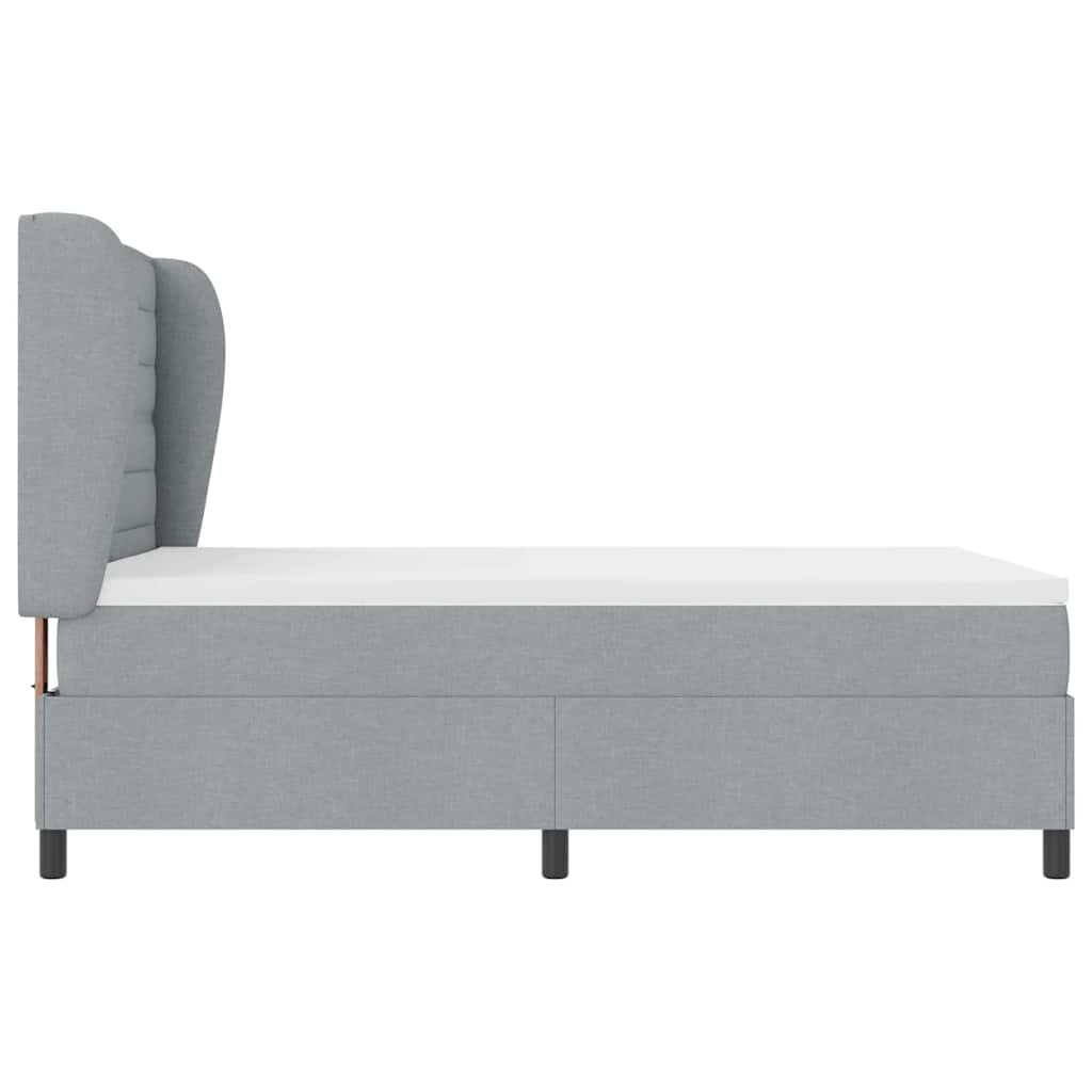 Boxspring bed met matras Lichtgrijs 160 x 200 cm Stof is nu te koop bij PeponiXL, paradijselijk wonen!