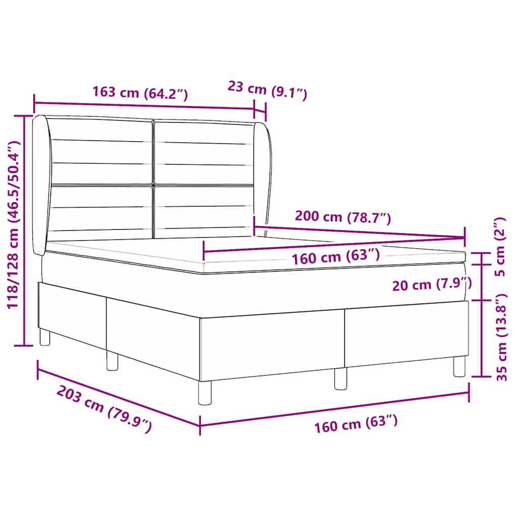 Boxspring bed met matras Lichtgrijs 160 x 200 cm Stof is nu te koop bij PeponiXL, paradijselijk wonen!