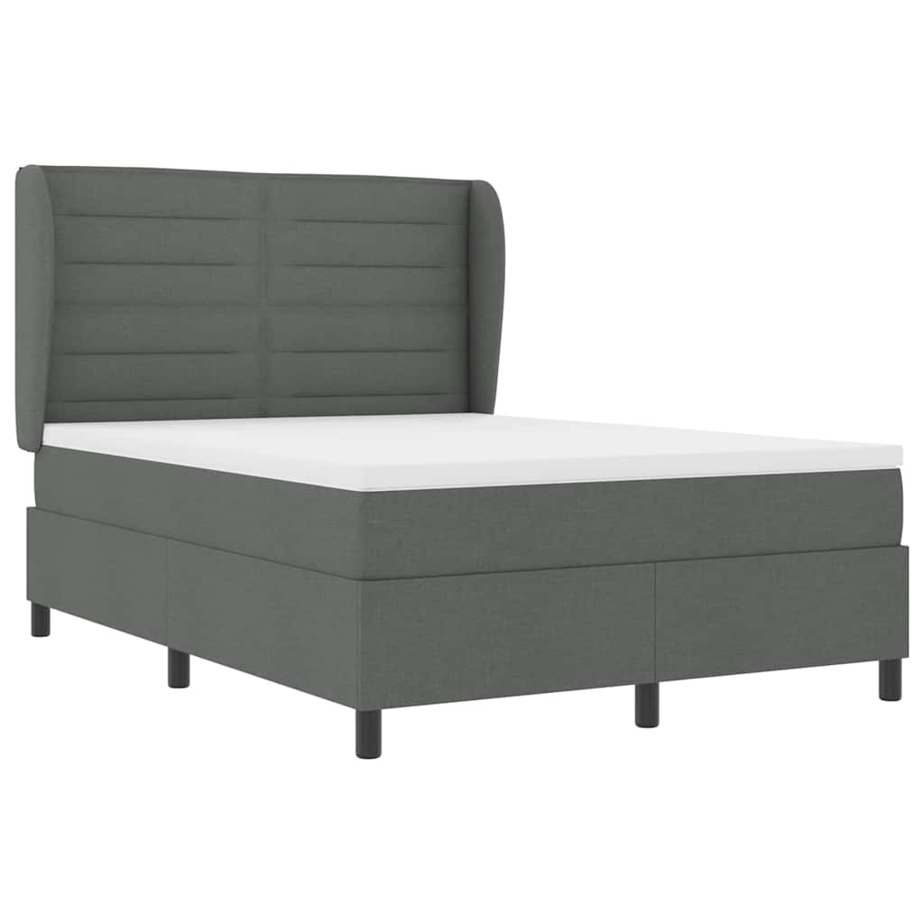 Boxspring bed met matras Donkergrijs 160 x 200 cm Stof is nu te koop bij PeponiXL, paradijselijk wonen!