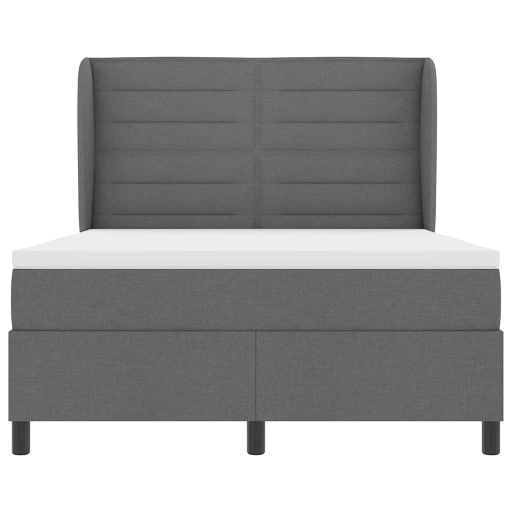 Boxspring bed met matras Donkergrijs 160 x 200 cm Stof is nu te koop bij PeponiXL, paradijselijk wonen!