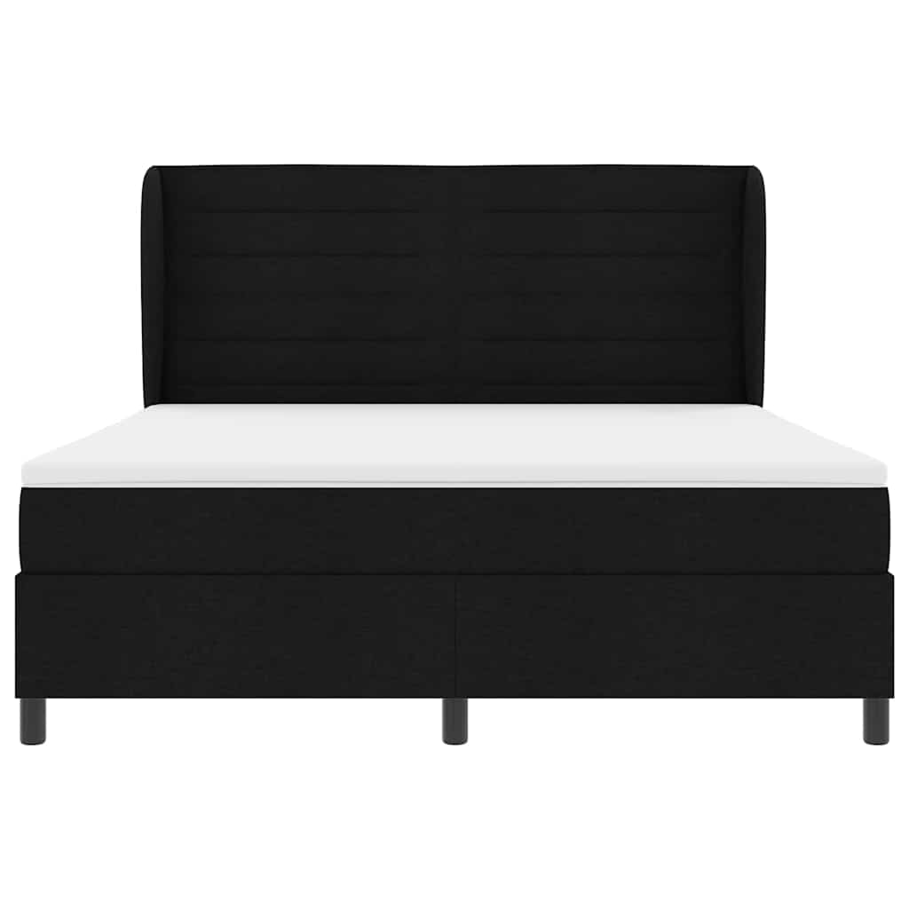 Boxspring bed met matras met hoofdeinde Zwart 180 x 200 cm Stof is nu te koop bij PeponiXL, paradijselijk wonen!