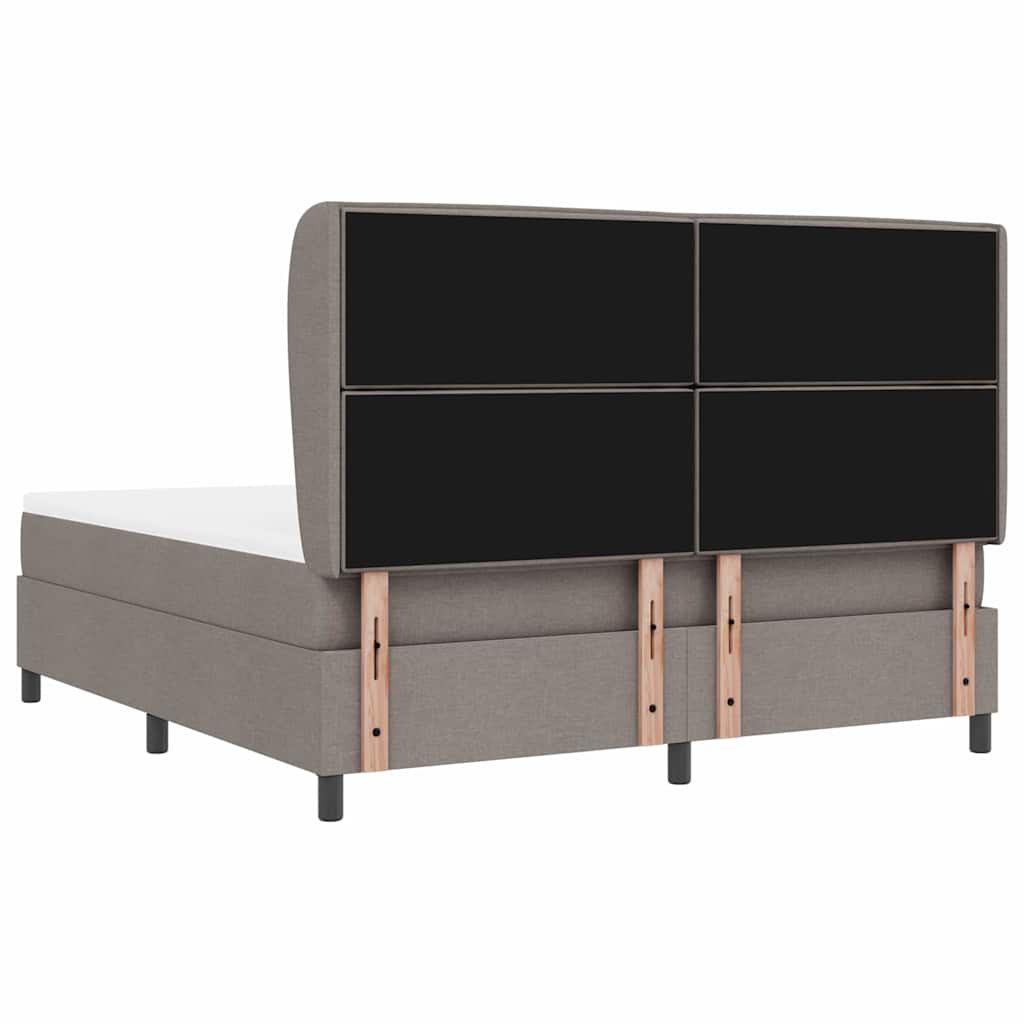 Boxspring bed met matras met hoofdeinde Taupe 180 x 200 cm Stof is nu te koop bij PeponiXL, paradijselijk wonen!